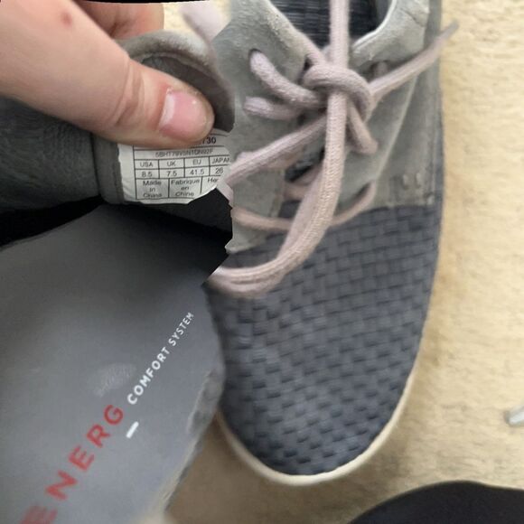 UGG Hepner Grey Suede Leather Woven Trainer Lace Up Shoe Sneaker Mens 8.5 - Picture 11 of 15